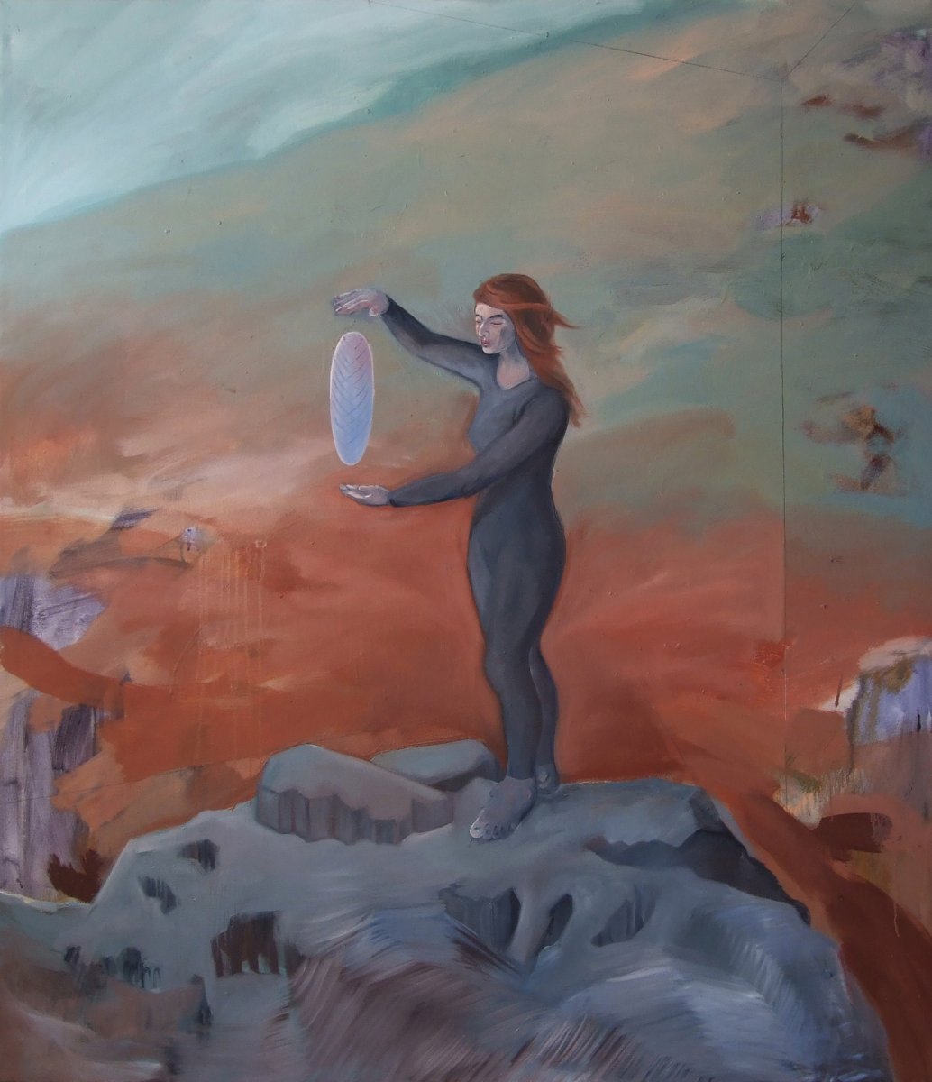 Pine cones 19 / oil on canvas / 155x135 /  2016 - artwork by Marie Vránová