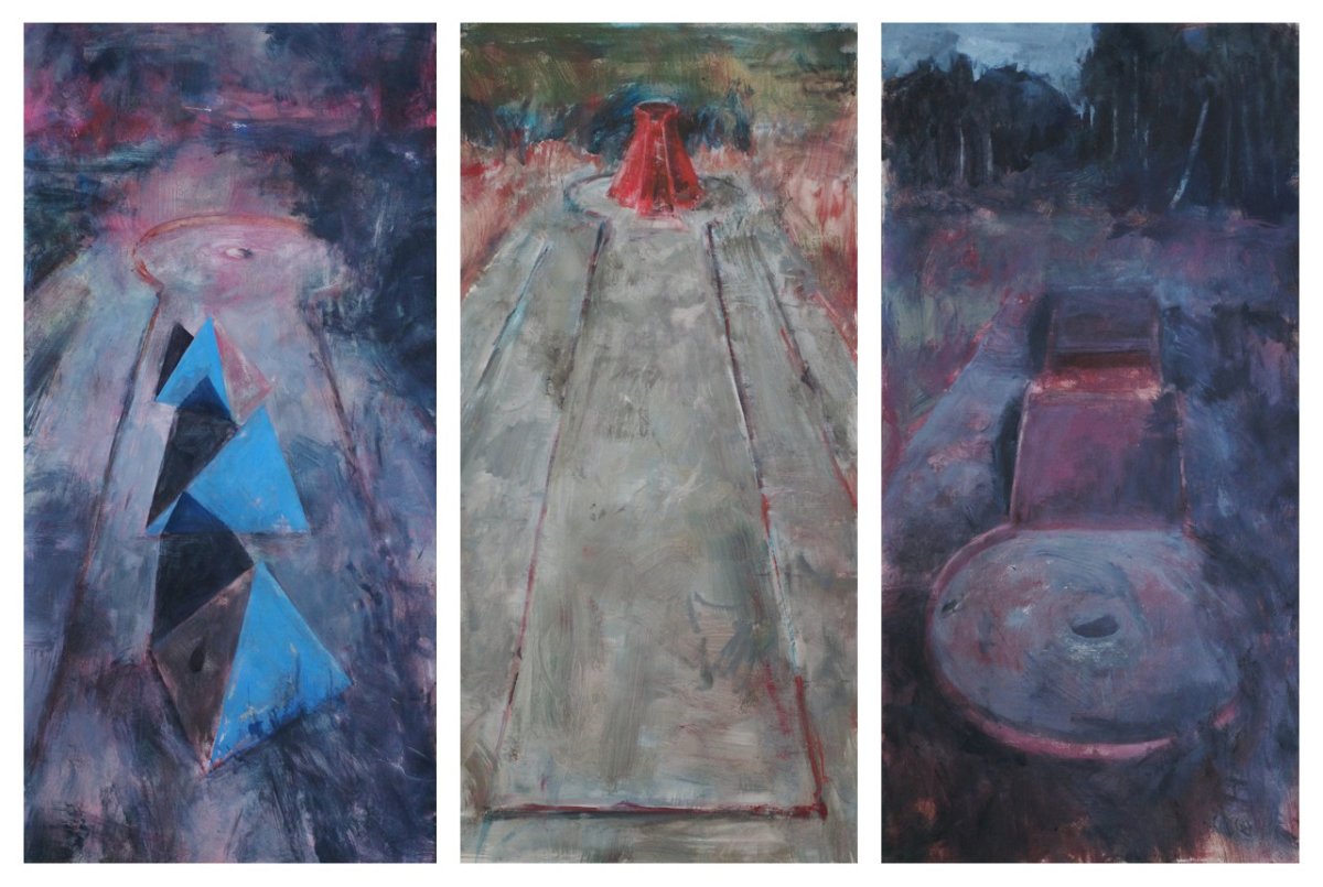 Minigolf, akryl na plátně, 130×150 cm, 2023 - dílo od Karel Řepa