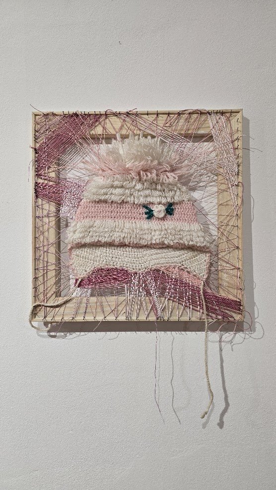 Cap, 30 x 30 cm, cap, cotton thread, 2025 - artwork by Libuše Dlabola Pražáková
