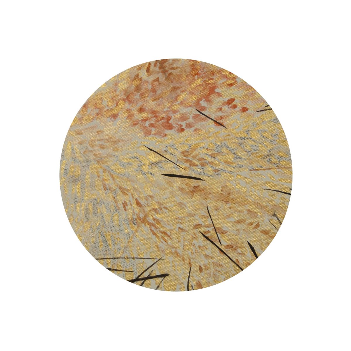 Fokusy - křídla můr,  ⌀ 20 cm, kombinovaná technika na plátně, 2023 - artwork by Lenka Kamínková