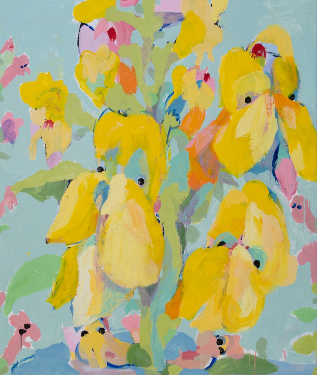 Hledíky, akryl a olej na plátně, 2025 - dílo od Jitka Petrášová