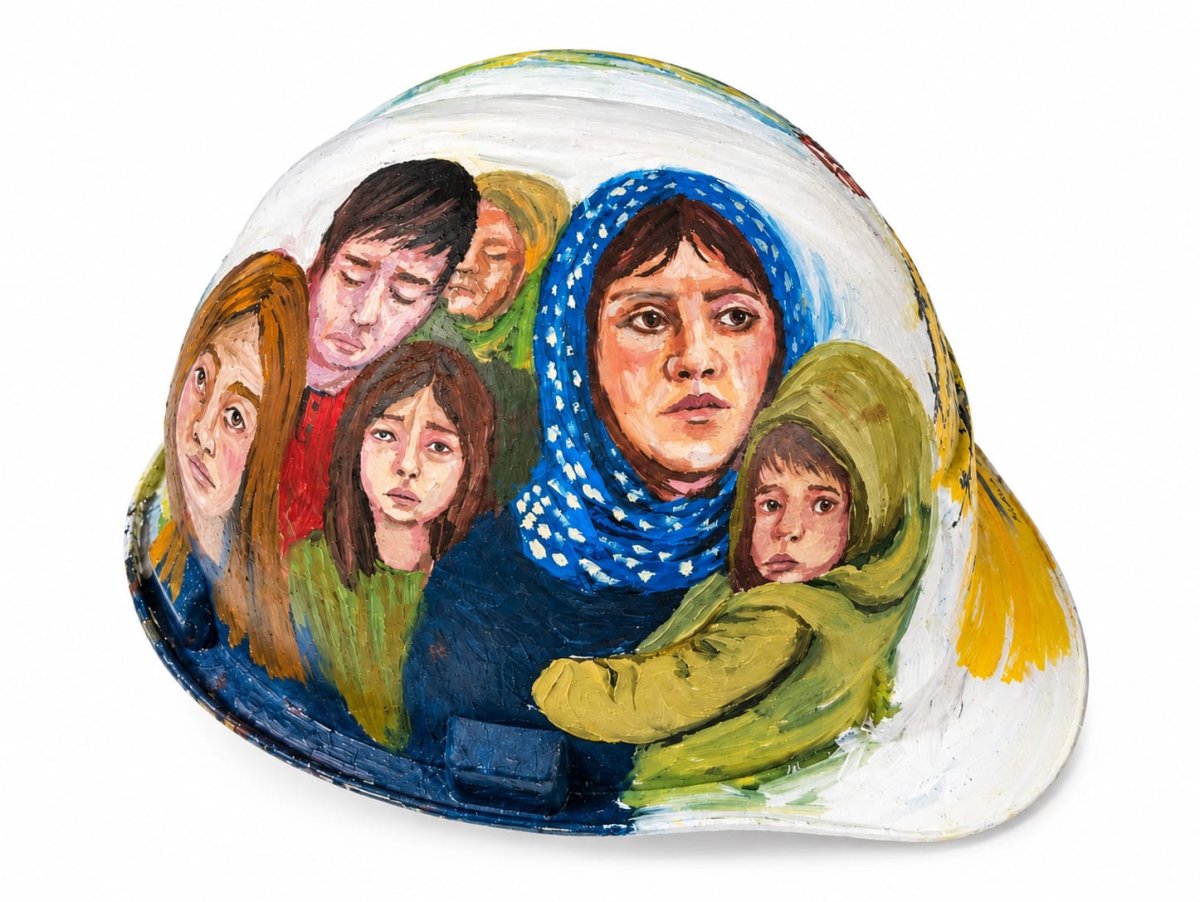 Blízkost, kombinovaná technika, 21–23 × 15–17 cm – dílo od Hatice Atamış