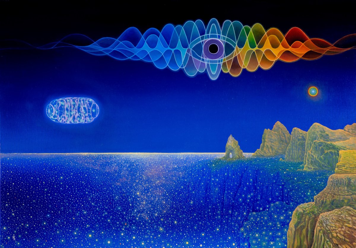 An ocean of stars at the edge of the universe, 80x60 cm, oil on canvas, 2024 - artwork by Tomáš Sejkora