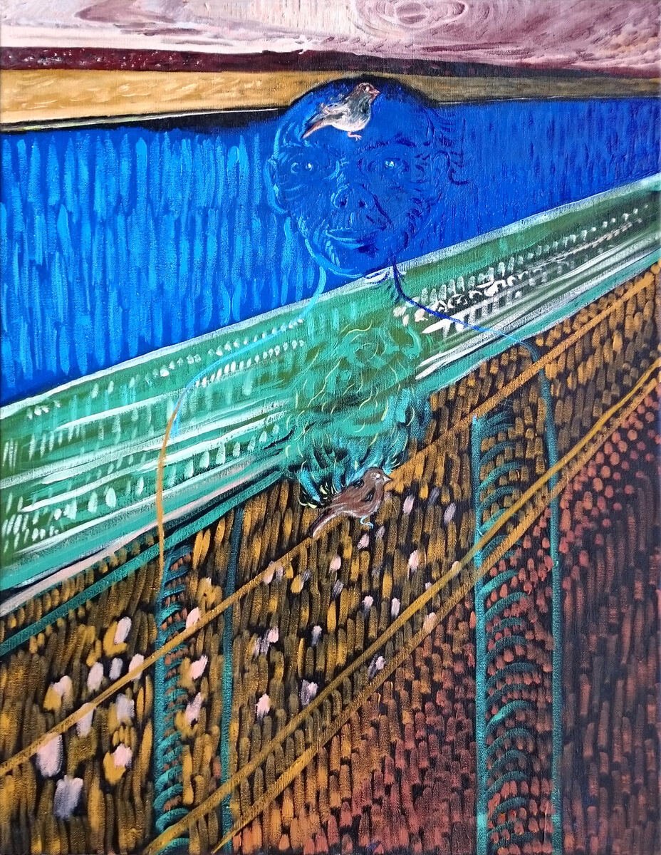 Love and Attraction, oil on canvas, 100 × 80 cm, 2016 - artwork by Jan Karpíšek
