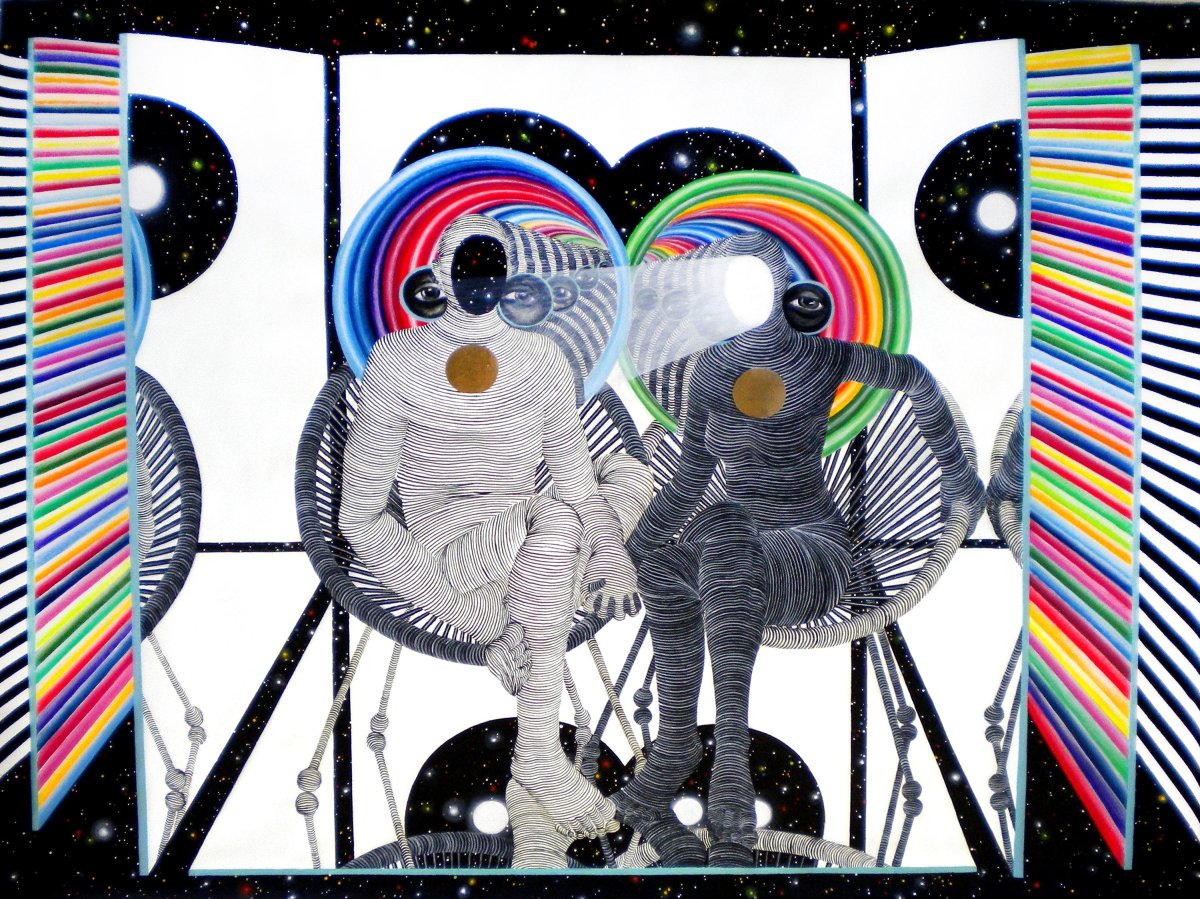 The royal couple, 152 X 113, acryl on canvas, 2017 - artwork by Lenka Jirková Táborská