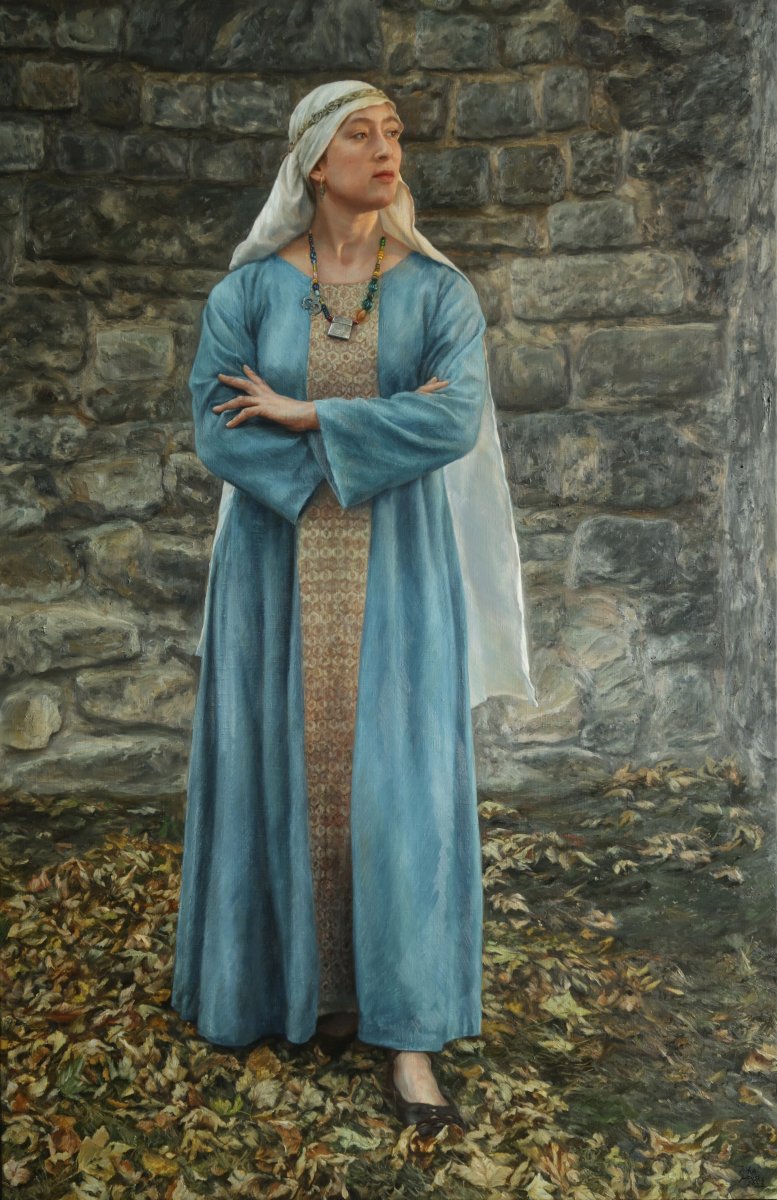 Duchess Drahomira of Stodor, 200 x 130 cm, oil on canvas, 2022,  Gallery Kmoch, Na Ostrůvku 3, Prague 4 - artwork by Jirka Houska