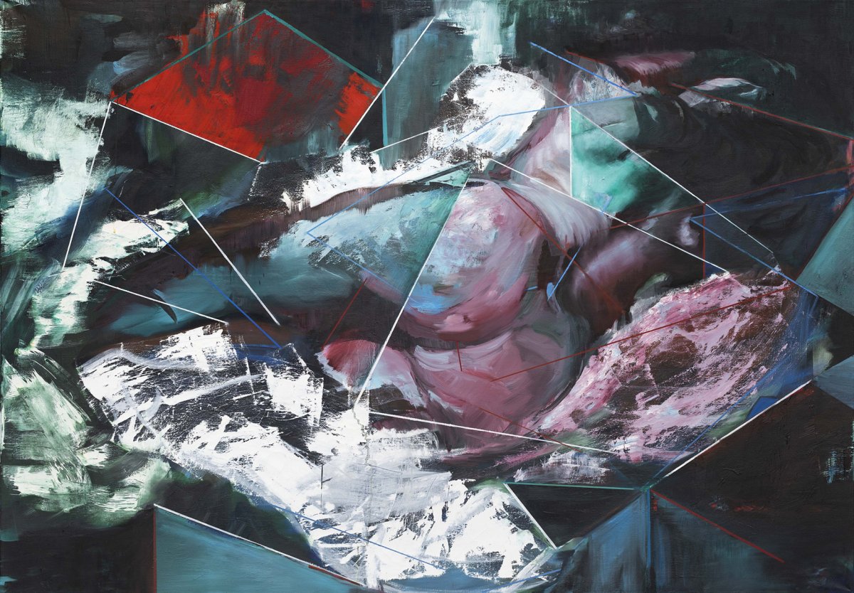 Storm, 135x190 cm, oil on canvas, 2017 - artwork by Barbora Chlastáková